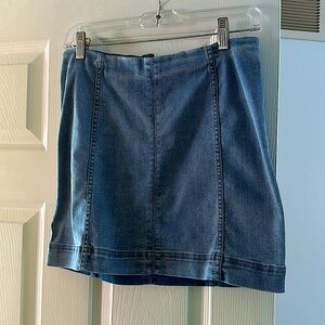 denim mini skirt